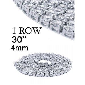 One Row Cz Chain 30"- 4mm