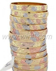 Oro Laminado Tri-Gold Filled Bangles 015