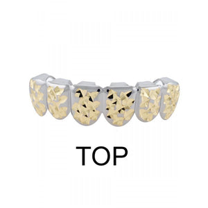 Hip Hop Two Tone Diamond Cut Grillz