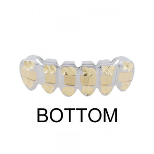 Hip Hop Two Tone Diamond Cut Grillz