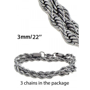 Rope Chain in Silver color