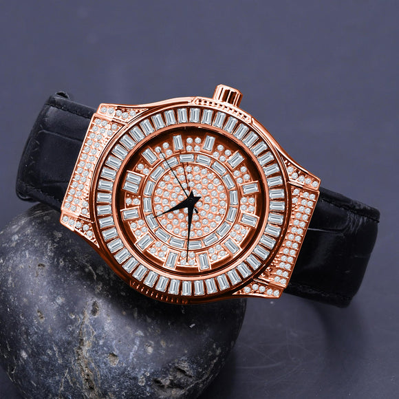 Conspicious Bling Leather Watch | 5110365