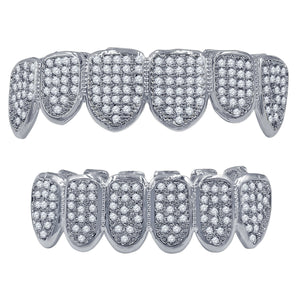 Hip Hop CZ Fang Grillz in Silver and Gold Color-912831