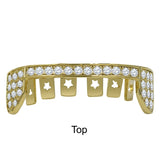 Hip Hop CZ Grillz in Silver and Gold Color--912952