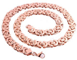 9 MM 24" Rose Gold Plated Flat Byzentine Solid