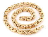 8 MM 14K Yellow Gold Solid Steel Byzentine Chain