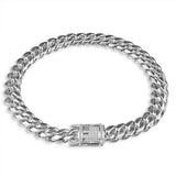 Steel CZ Lock Miami Cuban bracelet-938011