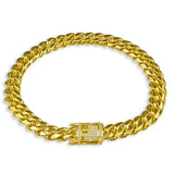 Steel CZ Lock Miami Cuban bracelet-938062