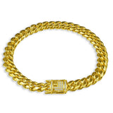 Steel CZ Lock Miami Cuban bracelet-938062
