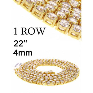 One Row Cz Chain 22"- 4mm