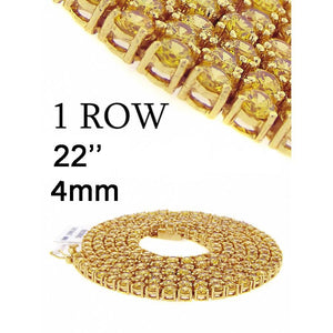 One Row Cz Chain 22"- 4mm