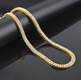 970182 - 2 Row Tennis 14K Yellow Gold Plated Chain