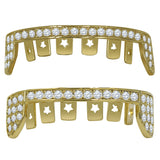 Hip Hop CZ Grillz in Silver and Gold Color--912952