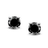 5 Pc. Packet Round Black CZ Stud Earrings