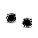 5 Pc. Packet Round Black CZ Stud Earrings